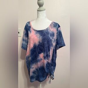 Vibrant Tie-Dye Short Sleeve Top